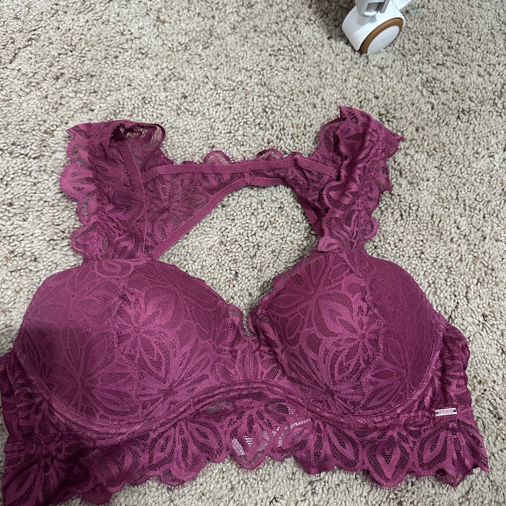 Victoria's Secret Lace Bralette in Rich Burgundy